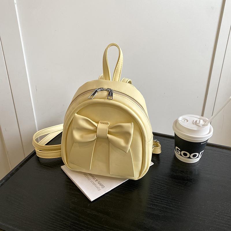 

Женская сумочка, новый модный изысканный рюкзак с бантом, повседневный студенческий школьный рюкзак жёлтый