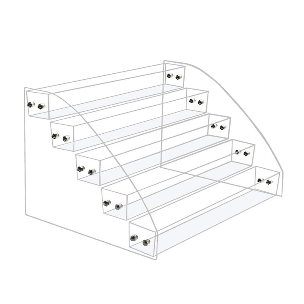 Large Rectangular Clear Acrylic Display 5 Perfect for Displaying Small and Case, Tiers, Collectibles, Items, Figures, Cosmetics, Makeup, More.