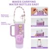 7pcs/set Flower Pattern Water Bottle Chain Pendant Set Multiple Color Cup Decoration Set  Girl