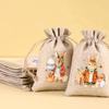 6Pcs Easter Linen Gift Bag Bunny Candy Cookie Packing Bag Spring Easter Party Favor Supplies Kids Candy Gifts Easter Decor 2026