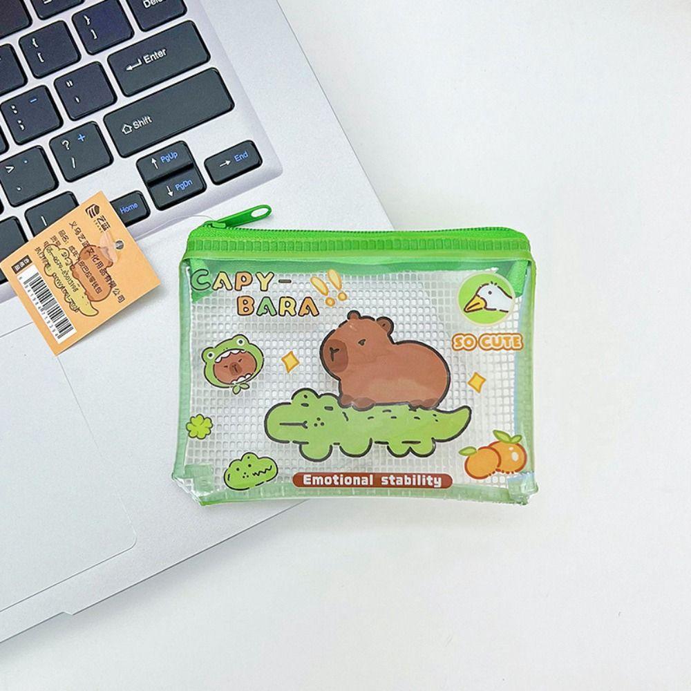 Transparent Capybara Purse Bag Cartoon Capibara Credit Card Holder Capybara Coin Purse Wallet  Girl