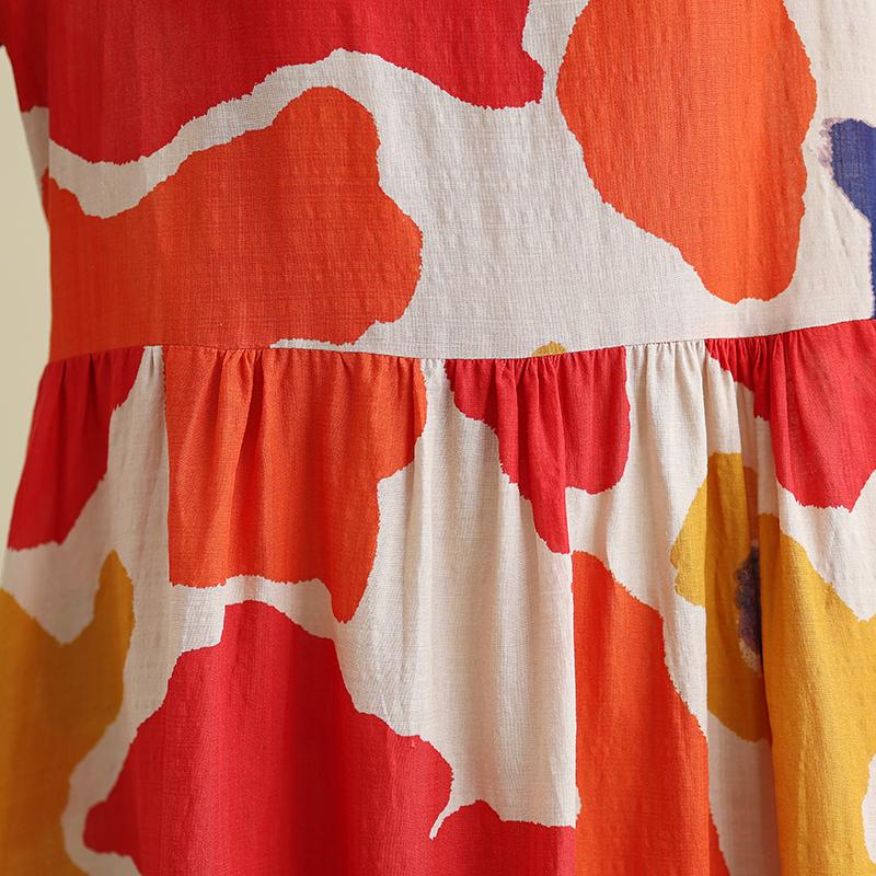 DIMANAF Nuovo 2025 Donna Taglie Forti Primavera Abito Lungo Morbido Base Vintage Oversize Manica Lunga Maxi Floreale