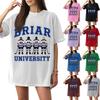 Women Casual Short Sleeve T Shirt Loose Fit Graphic Letter Print Crew Neck Oversized Tee Top for Everyday Wear
