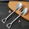 8pcs Stainless Steel Coffee Spoon Retro Shovel Ice Cream Spoon Creative Teaspoon Fashion Tableware