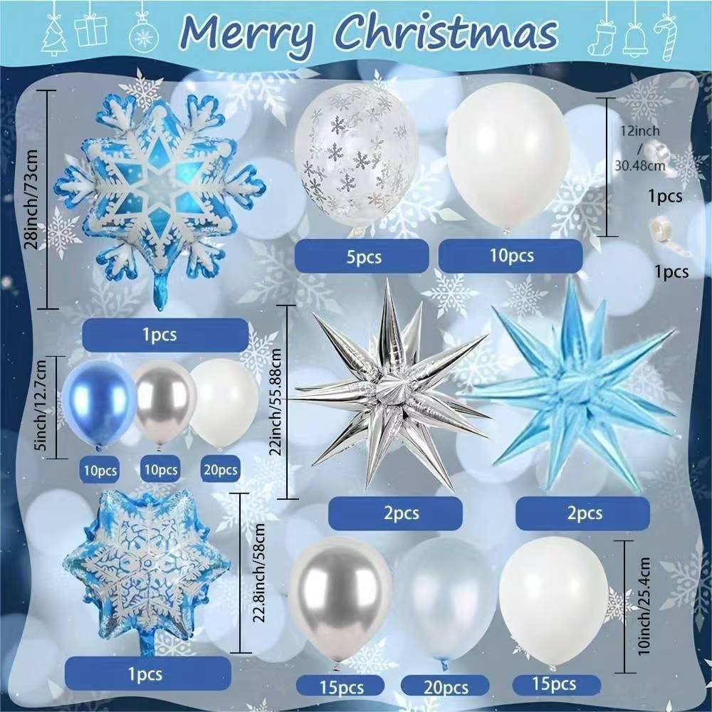 Blue Winter Snowflake Balloon Scene Arch Theme Girls Party Balloon Package Wedding Arrangement