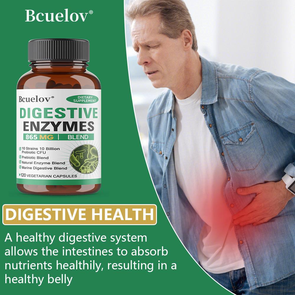 13 digestive enzymes, herbal enzymes, prebiotics, marine algae, 10 probiotics, Probiotic Supplements