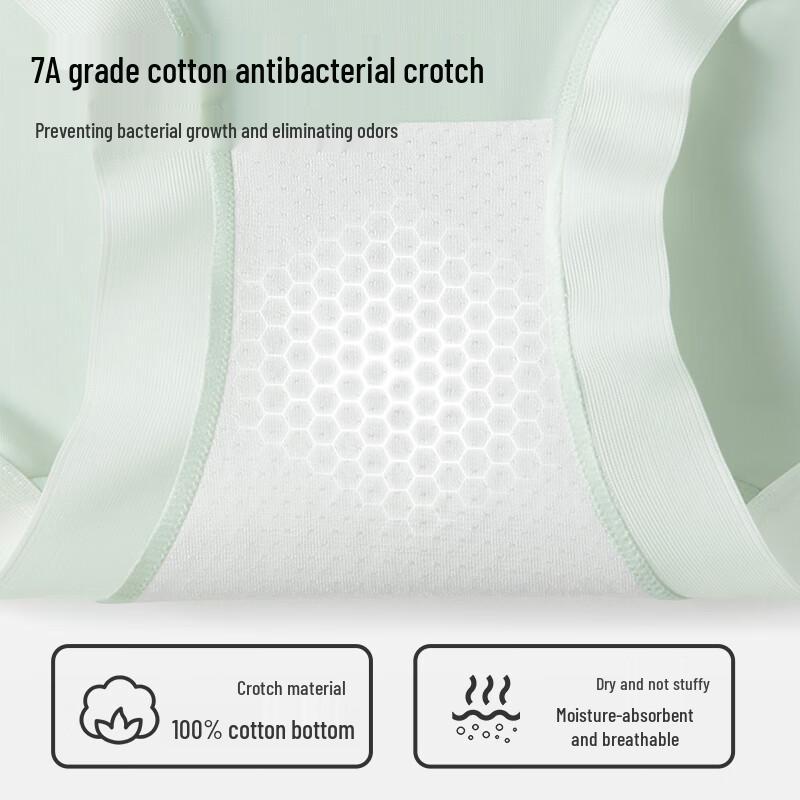 MaoRen Women's Seamless Quick-Dry Mid-Waist Briefs 4-Pack