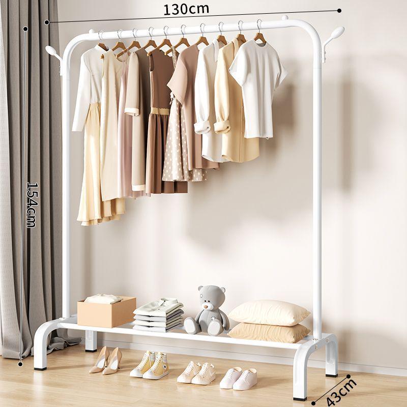 Sturdy Movable Floor-Standing Clothes Rack for Bedroom and Balcony Drying
