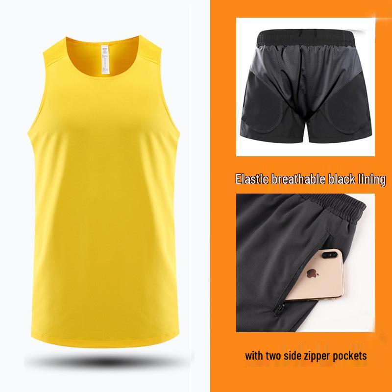 Unisex Quick-Dry Marathon Tank Top & Shorts Set for Summer Athletics