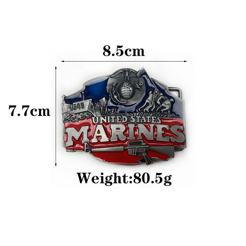 US Marine Corps Landing Ship Retro Punk Belt Buckle