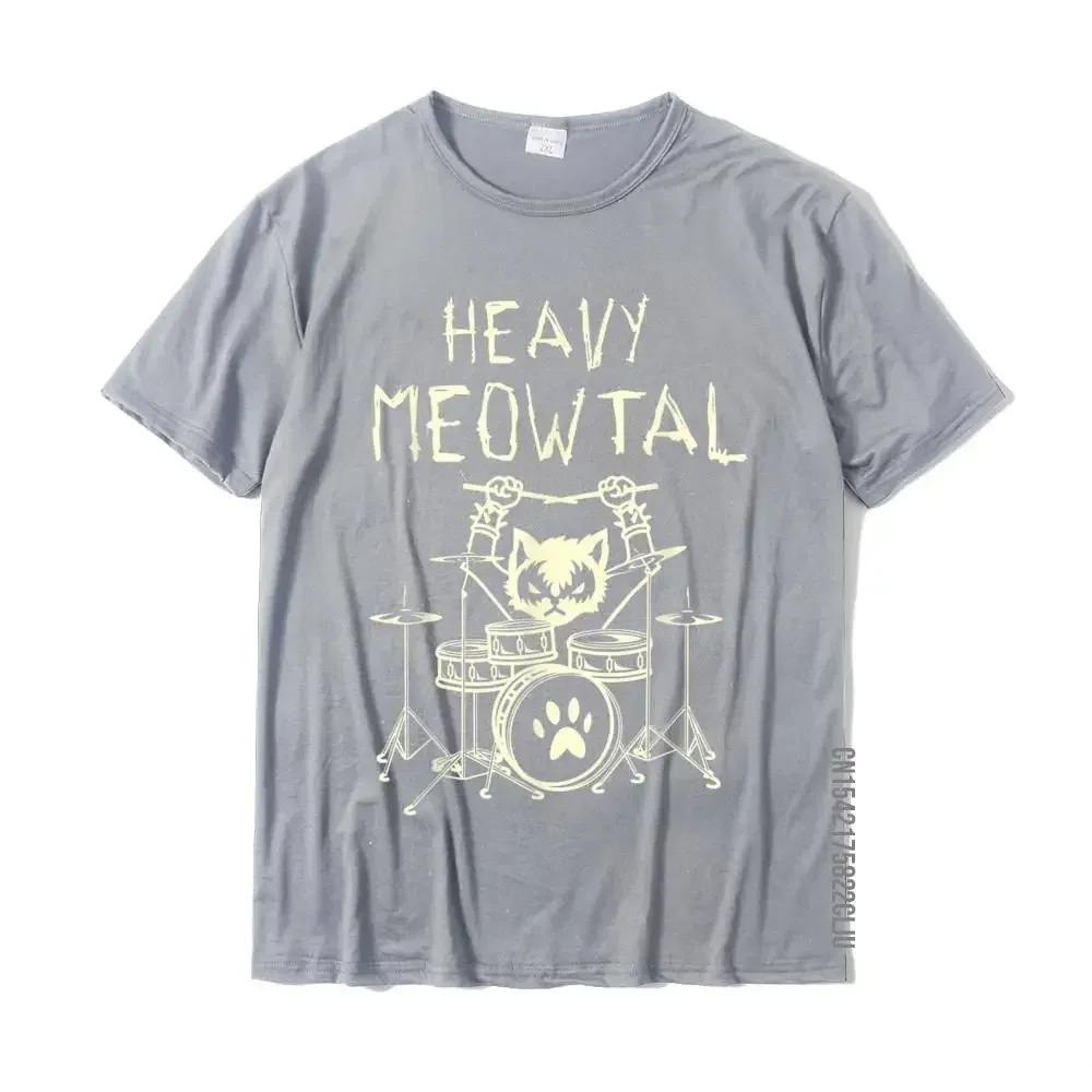 Heavy Meowtal Cat Metal Music Gift Idea Funny Pet Owner T-Shirt Latest Printed Tops Shirt Cotton T Shirts for Boys Geek