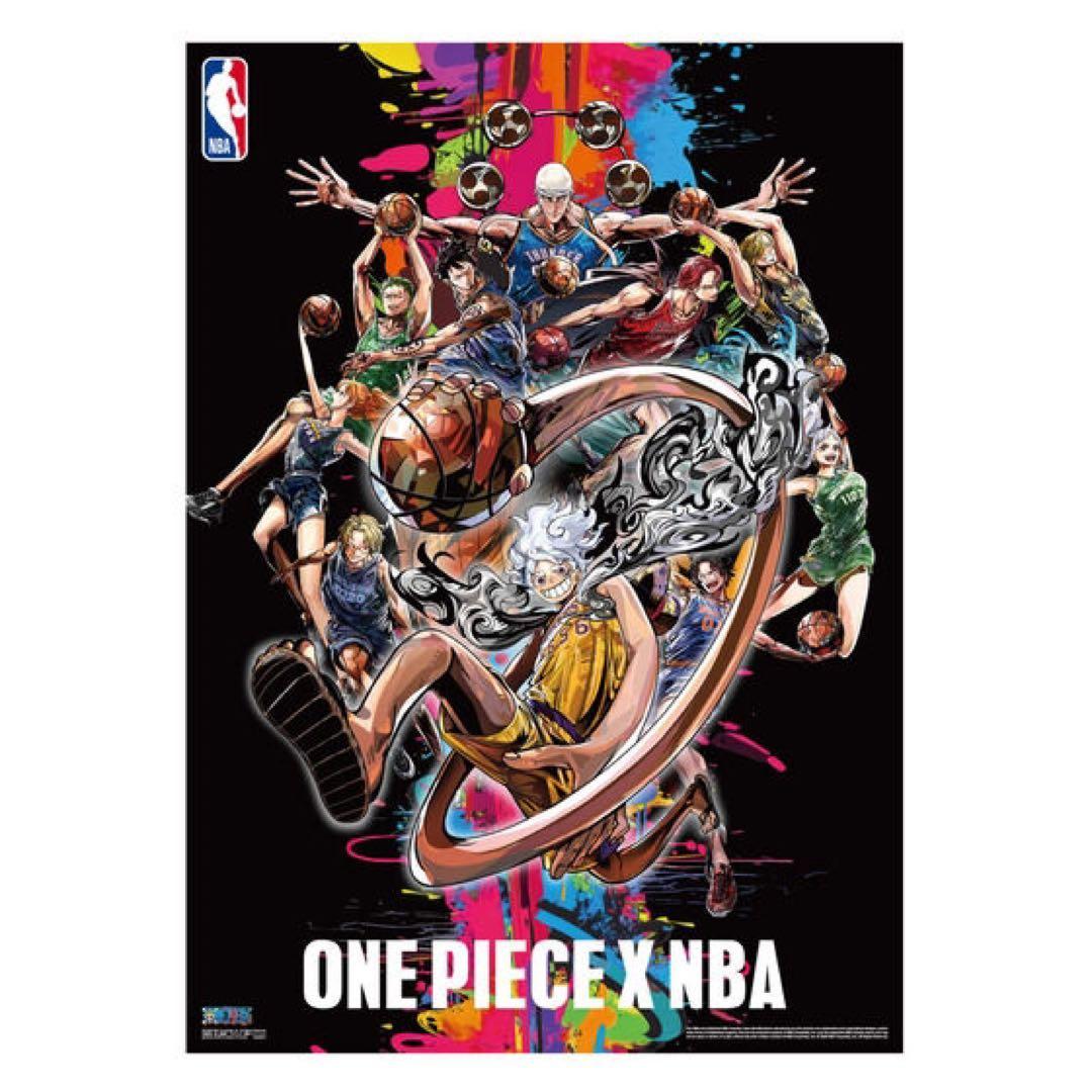 Used ONE PIECE x NBA special collaboration poster B2 size 2 items