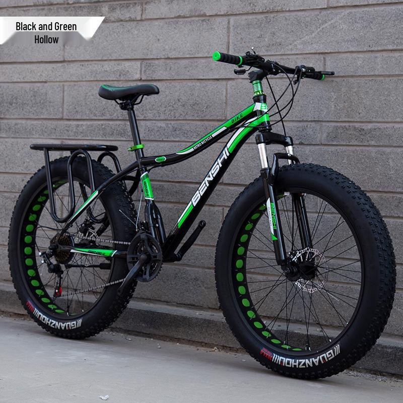 Men's Off-Road Fat Tire Snow & Mountain Bike - Variable Speed, Shock Absorbing, Wide Tires for Beach and Trail