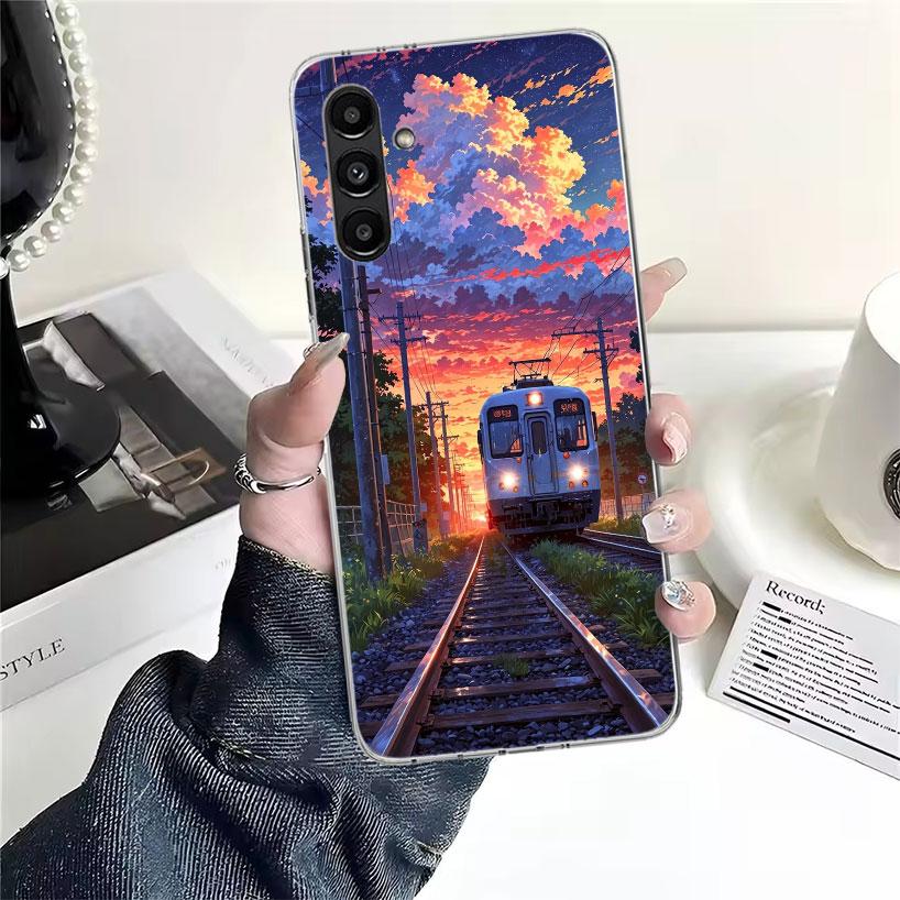 

Retro Japanese Sakura Train Phone Case For Samsung Galaxy A13 A14 A15 A16 A17 A53 A54 A55 A56 A57 A33 A34 A35 A36 A37 A23 A24 A2 Samsung A13 5G