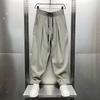 Men's Spring Autumn Fashion Cotton Hemp Solid Men's Clothing Loose Loose Korean Elastic Waist Chaopai Versatile Y2K Carrot Pants