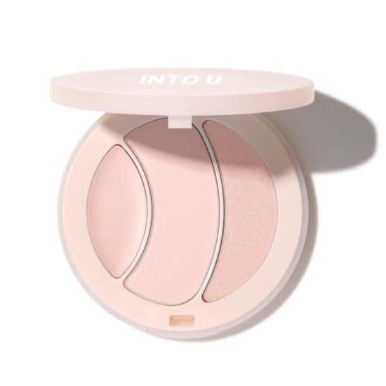 INTO U Highlight Multifunctional Palette (#H02 Angel Skin) 3 types Shine Cream Powder Glitter
