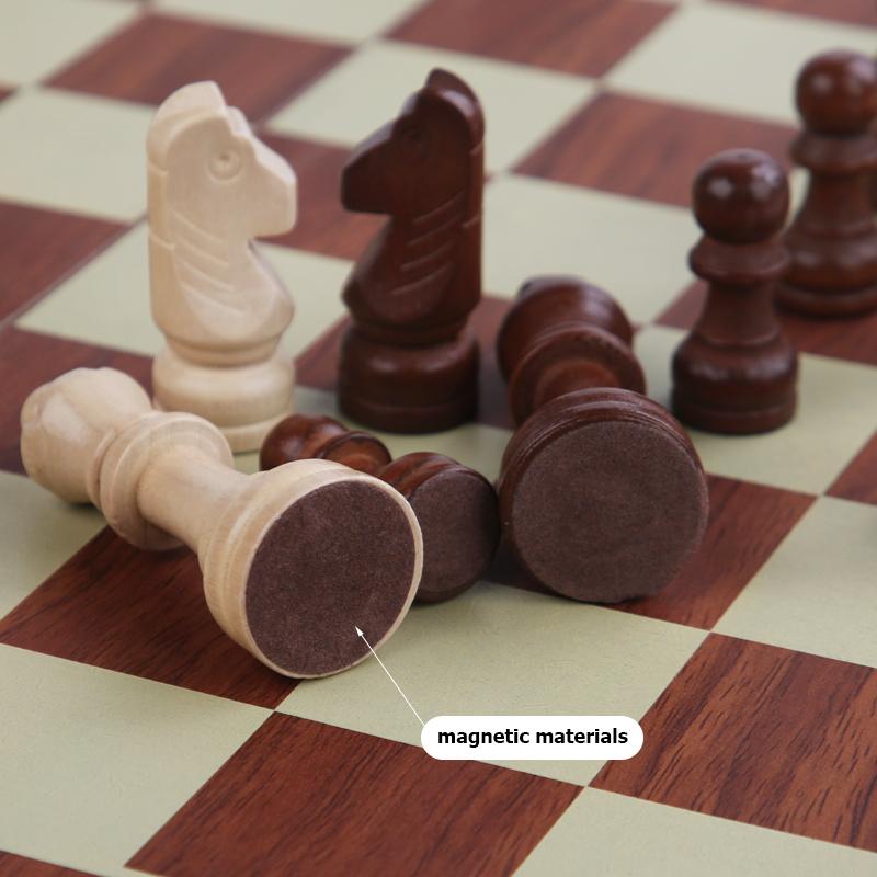 Magnetic Foldable Chess Set High Grade Wooden Chess Game Board Large/Small Size Strategic Thinking Folding Board Game for Party