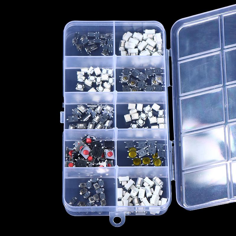 200 Pcs 10 Types Durable Car Remote Control Tablet Actile Push Button Switch Car Keys Button Touch Microswitch With Box