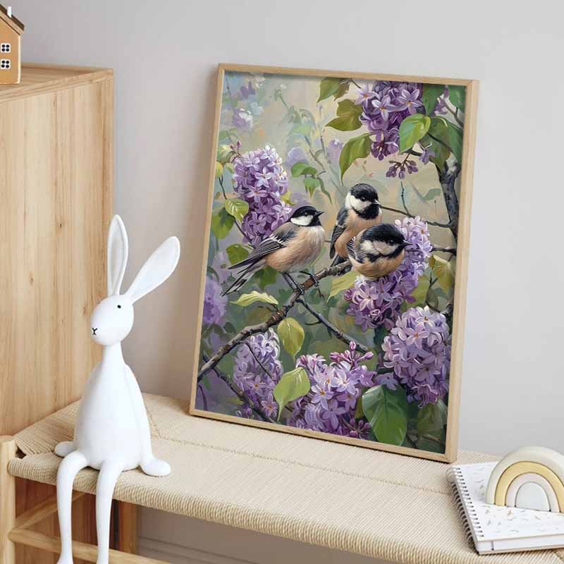 New Arrival 5D DIY Full Circle Diamond Painting "Flowers and Birds" Embroidery Cross Stitch Home Decor Gift