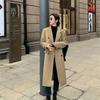 Women Long Double Breasted Blazer Trench Coat Elegant Lapel Oversized Maxi Suit Jacket Spring Autumn Casual Outerwear
