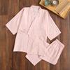 Conjunto de Pijama Kimono Estilo Japonés Pijama para Pareja Manga Siete Femenino Algodón Gasa Ropa de Casa Lindo Dulce 2 Piezas