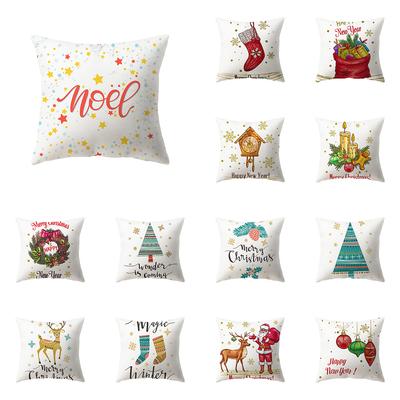 Weihnachtsthema Weihnachtsdekoration Druckmuster Kissenbezug Home Wohnzimmer Sofa Dekoration Kissen Kissenbezug