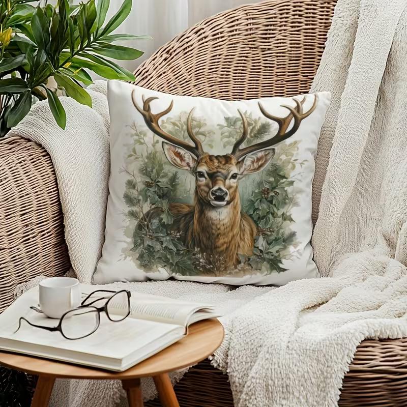 Cute animals print pillowcase: 2D flat printing, non-real embroidery, night sofa  night sofa cushion