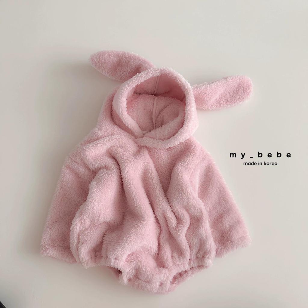 Korean Style Cartoon Lambswool Baby Jumpsuit - Hooded, Footed, Solid Color Winter Pajamas (2025)
