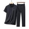 Men's Business Casual POLO Shirt & Ice Silk Pants Set