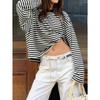 IHUASU Women's Fashion Casual O-Neck Long Sleeve Blouses & Shirts