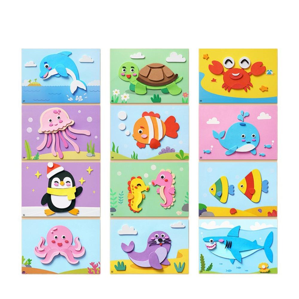 

Stereoscopic Montessori Art Craft Toy Educational Sticker Toys Kids Toddlers Children Style C