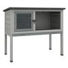 Raised Outdoor Wooden Rabbit Hutch with Opening Roof and Removable Tray, 84x43x70cm, Grey