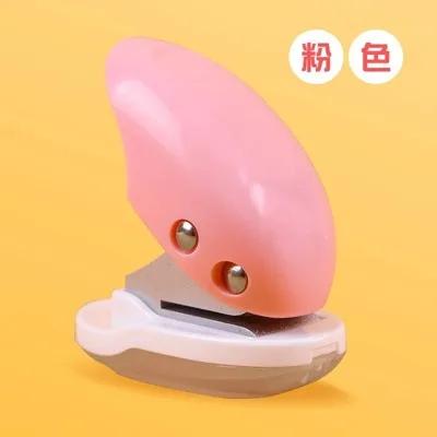 Puncher, circular hole, loose leaf book, bound round hole, single hole punch, cute mini handheld punch (Pink,1)