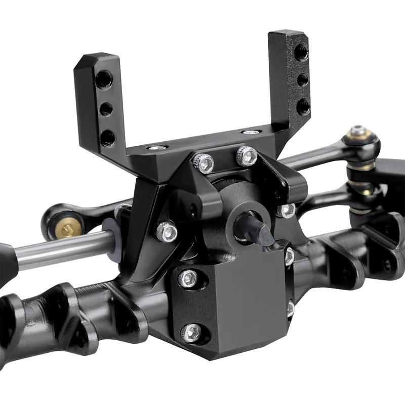 +9mm Aluminum Hydraulic Front Rear Straight Axle With Steering Link For 1/24 RC Crawler SCX24 Deadbolt 90081 C10 JEEP Gladiator