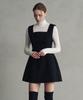 MARROT Wool Tweed Voluminous Mini Dress_Black
