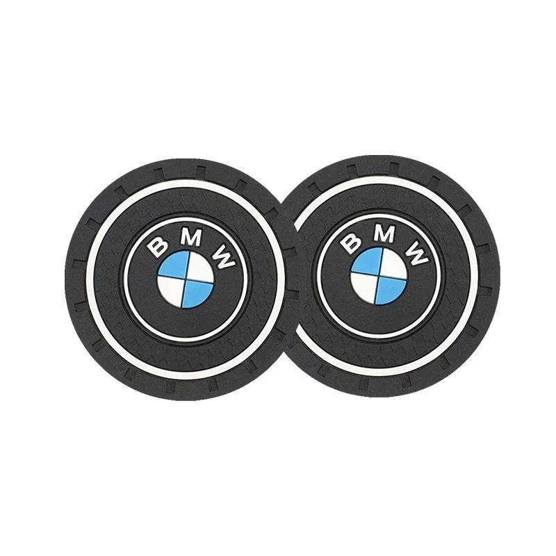 2025 2Pcs Leather Coaster Anti-noise Water Cup Pad Cushion For BMW E46 E90 G30 F30 F10 X2 X3 X4 X5 X6 X7 E28 F20 E60 E70 E39