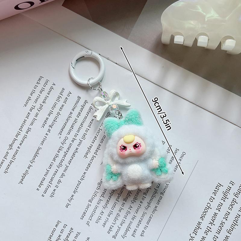 Cute Plush Keychains Party Gifts Kawaii Keychain Phone Chain New Year Xmas Party Favors Gift Baby Face Cute Aesthetic Keychain