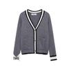 European & American Style Pocket V-neck Cable Knit Cardigan - Women's Spring 2025 Collection
