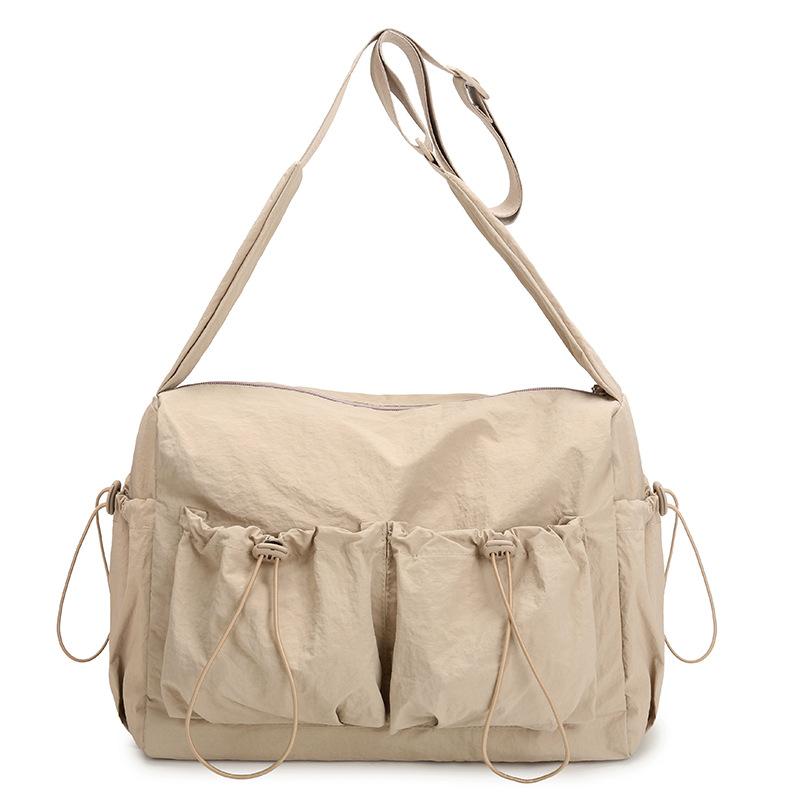 Women's Drawstring Shoulder Bag Sports Crossbody Bag Lightweight Storage Bag