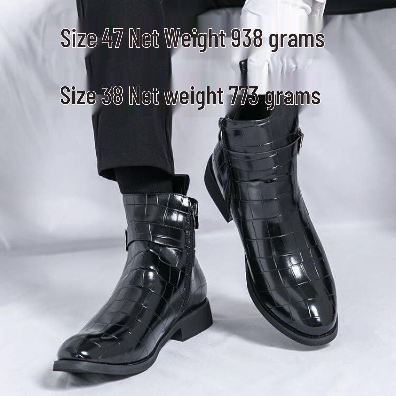Herren Leder Chelsea Boots im Britischen Stil: Große Größe, Herbst/Winter Mode