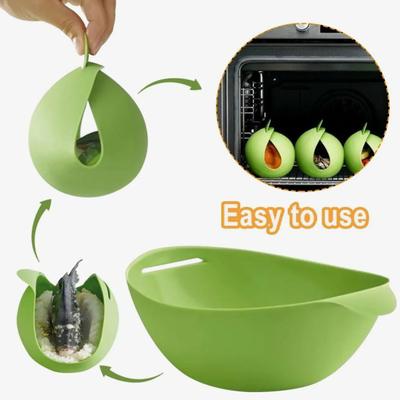 Silicone Bread Maker Ciotola per il pane al vapore con pesce, Cloche Bread Baker per forno a microonde, Insalatiera pieghevole, Teglia per plumcake resistente alle alte temperature