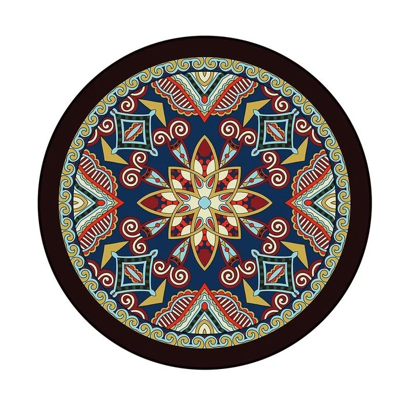 Bohemia Mandala Round Carpet Living Room Geometric Ethnic Flowers Bedroom  Anti-slip Vintage Floor Mat Home Decoration