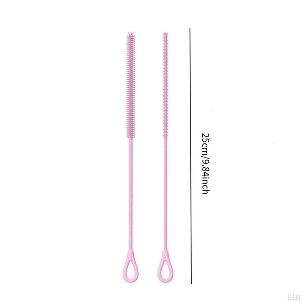 2 Pieces Silicone Straw Brushes Long Lightweight Portable Reusable Bottle for