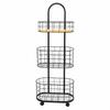 Laundry Cart with Handle 3-Tier Wire Basket Ergonomic for Kitchen