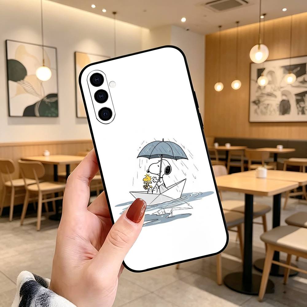 Cartoon Z-S-noopy-PC Phone Case For Samsung Galaxy A73,A72,A71,A70,A53,A52,A51,Others Soft Black Cover