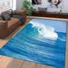 Ocean Wave Carpet with Blue and White Sea Pattern Decorative Rug Suitable for Use As an Anti-slip for Living Room Bedroom Sofas