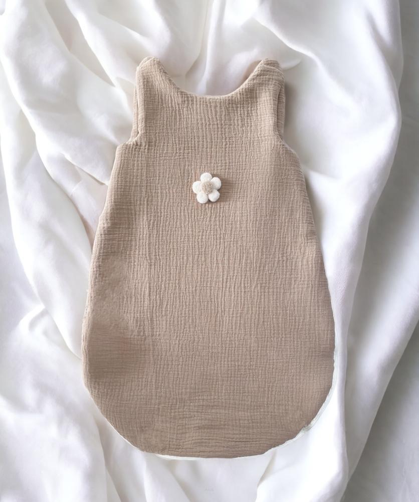 Insulated muslin sleeping bag for babies (toffee daisy)