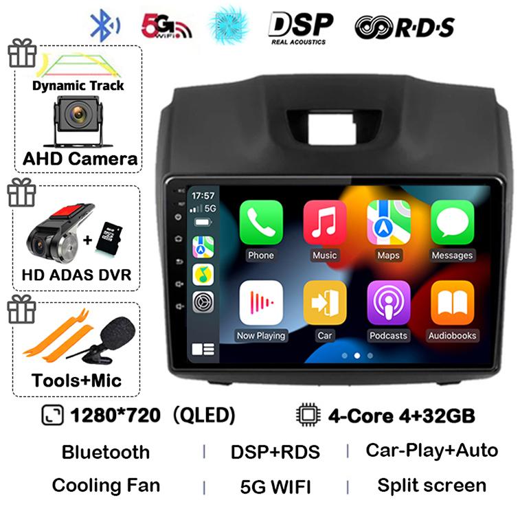Android 14 Carplay Auto For Chevrolet Holden S10 TRAILBLAZER COLORADO ISUZU DMAX Multimedia Car Radio Player WiFi+4G DSP Stereo