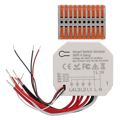 Smart Switch Modul 4 Kanal 2,4 GHz WiFi Fernbedienung Timing Controller 90 ‑ 250 V AC