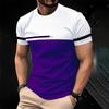 T-shirt Summer Outdoor Loose Breathable Round Neck T Shirts Stripe Design Print Men's Tee